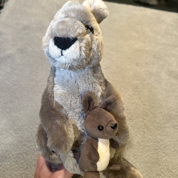 Wild Republic Kangaroo w/Joey Plush Gray Mom and Baby Stuffed Animal 13" - Picture 12 of 12